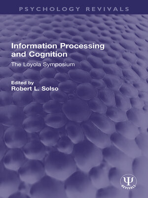 cover image of Information Processing and Cognition